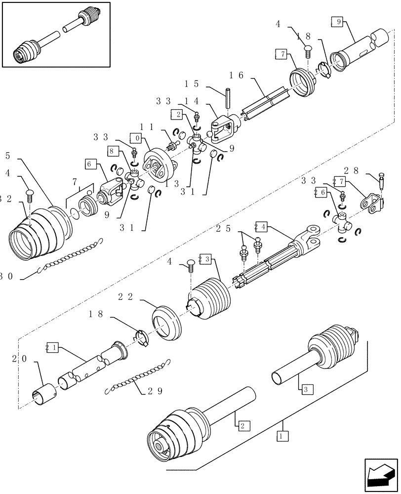 Схема запчастей Case IH LBX431S - (01.02[01]) - POWER TAKE-OFF, FRONT (01) - POWER TAKE OFF