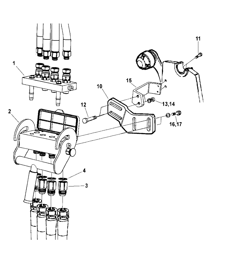 Схема запчастей Case IH LX730 - (35.525.AD[01]) - QUICK COUPLER RELEASE, 4 COUPLER (35) - HYDRAULIC SYSTEMS