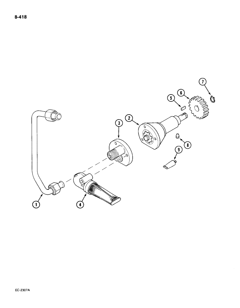 Схема запчастей Case IH 585 - (8-418) - REAR FRAME TRANSFER OIL PUMP (08) - HYDRAULICS