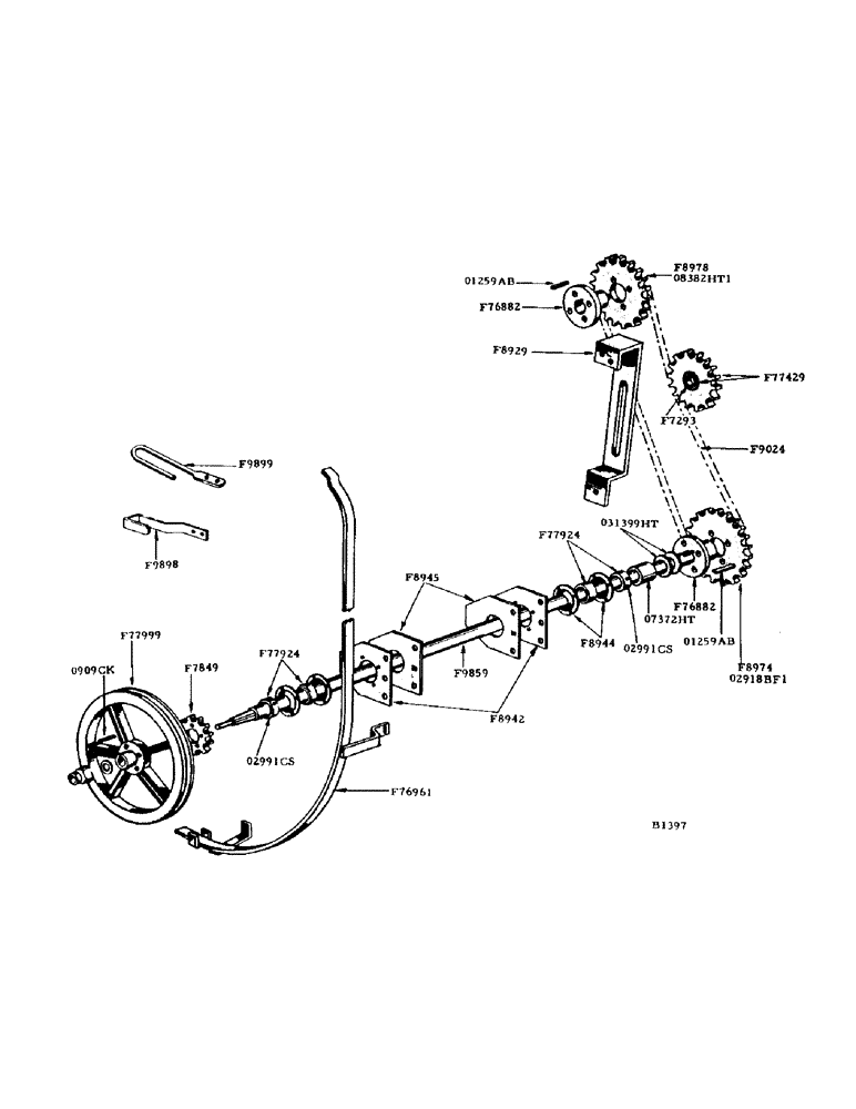 Схема запчастей Case IH 1000 - (08) - MAIN COMBINE DRIVE SHAFT, CHAIN CYLINDER DRIVE (66) - THRESHING