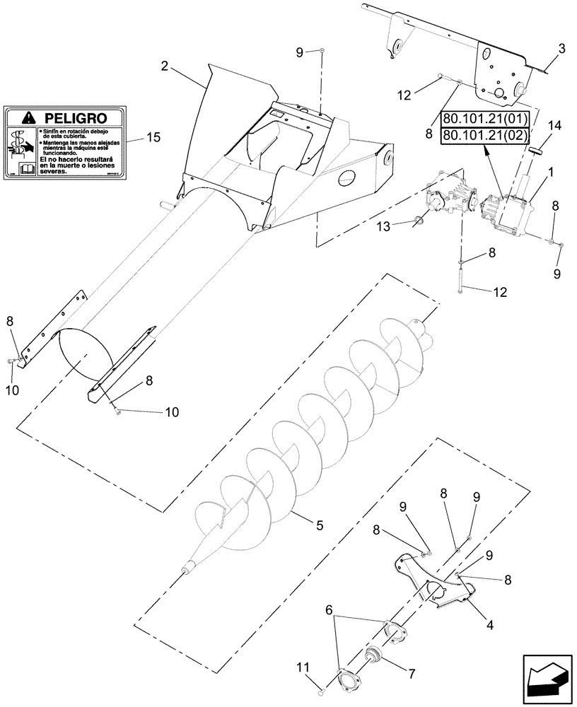 Схема запчастей Case IH 9120 - (80.101.10) - BUBBLE-UP AUGER (80) - CROP STORAGE/UNLOADING