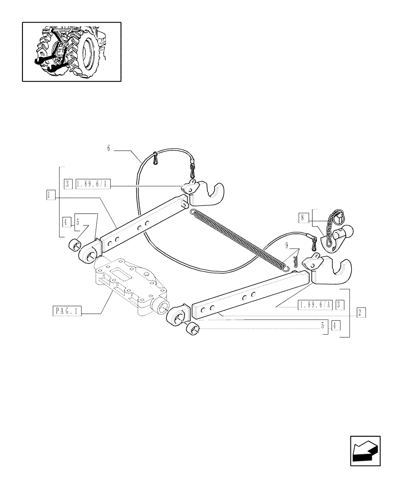 Схема запчастей Case IH MXM120 - (1.89.6/01[02]) - MECHANICAL GEAR BOX 20X16 (40 KM/H) /MECHANICALLY CONTROLLED HYDRAULIC LIFT (OPEN CENTRE) (09) - IMPLEMENT LIFT