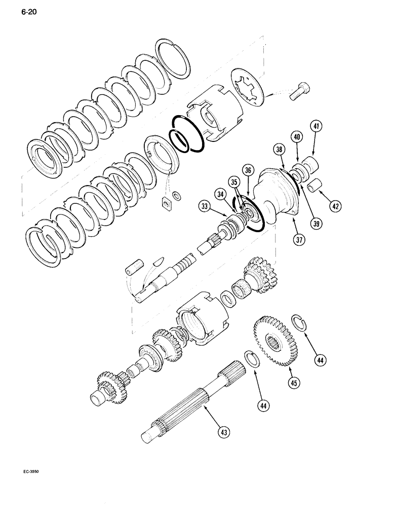 Схема запчастей Case IH 995 - (6-020) - SPEED TRANSMISSION, TWO SPEED POWER SHIFT ATTACHMENT (06) - POWER TRAIN