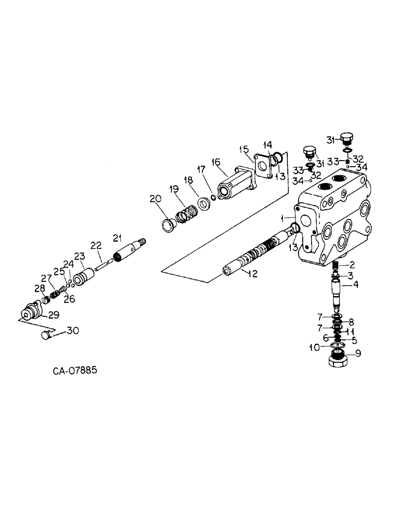 Схема запчастей Case IH 7488 - (10-24) - HYDRAULICS, AUXILIARY CONTROL VALVE, CLOSE CENTER (07) - HYDRAULICS