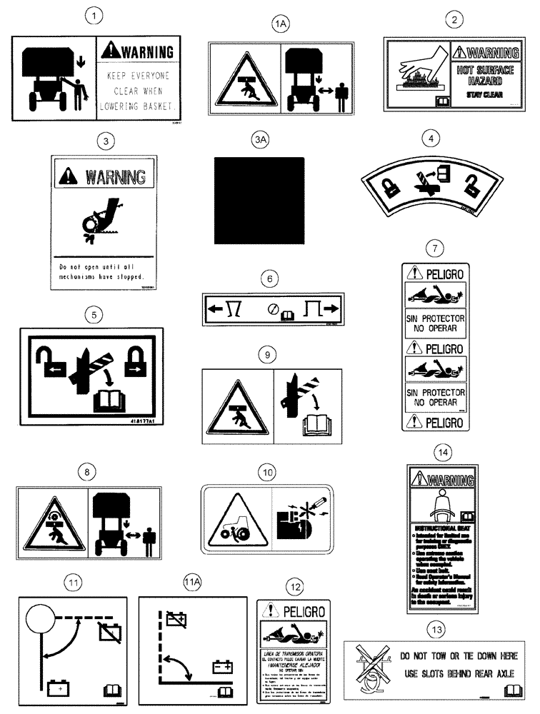 Схема запчастей Case IH CPX610 - (09F-17) - DECALS - CAUTION, WARNING AND DANGER (12) - CHASSIS