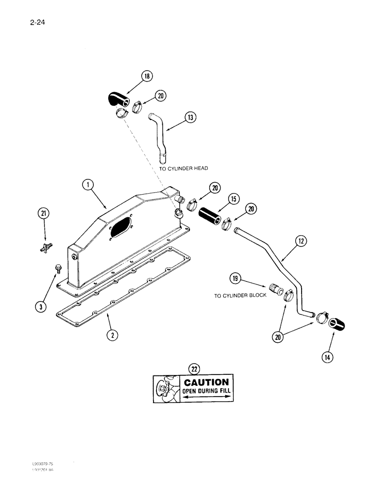 Схема запчастей Case IH 1640 - (2-24) - AFTERCOOLER, 6TA-590 ENGINE (01) - ENGINE