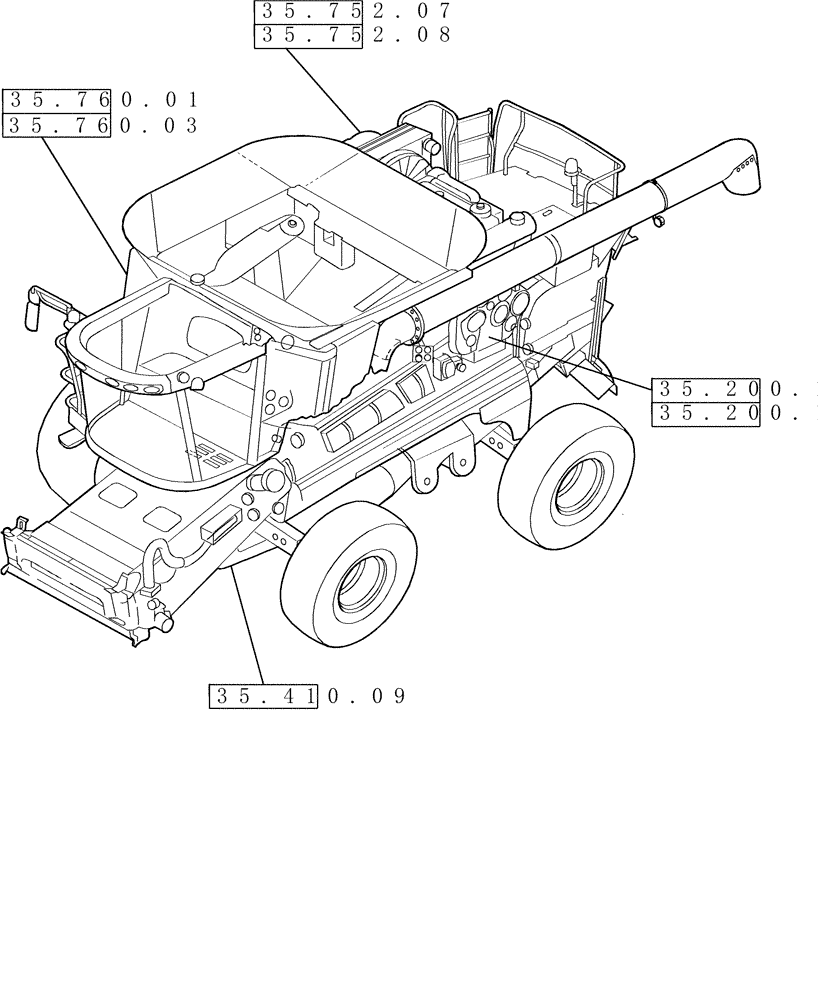 Схема запчастей Case IH 5130 - (00.000.35) - PICTORAL INDEX - HYDRAULIC SYSTEMS (00) - GENERAL & PICTORIAL INDEX