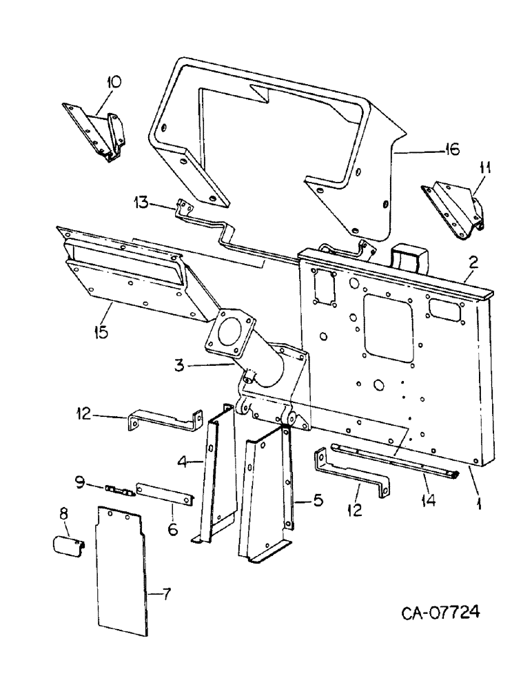 Схема запчастей Case IH 6388 - (13-05) - SUPERSTRUCTURE, STEERING AND GEAR SELECTOR SUPPORTS (05) - SUPERSTRUCTURE