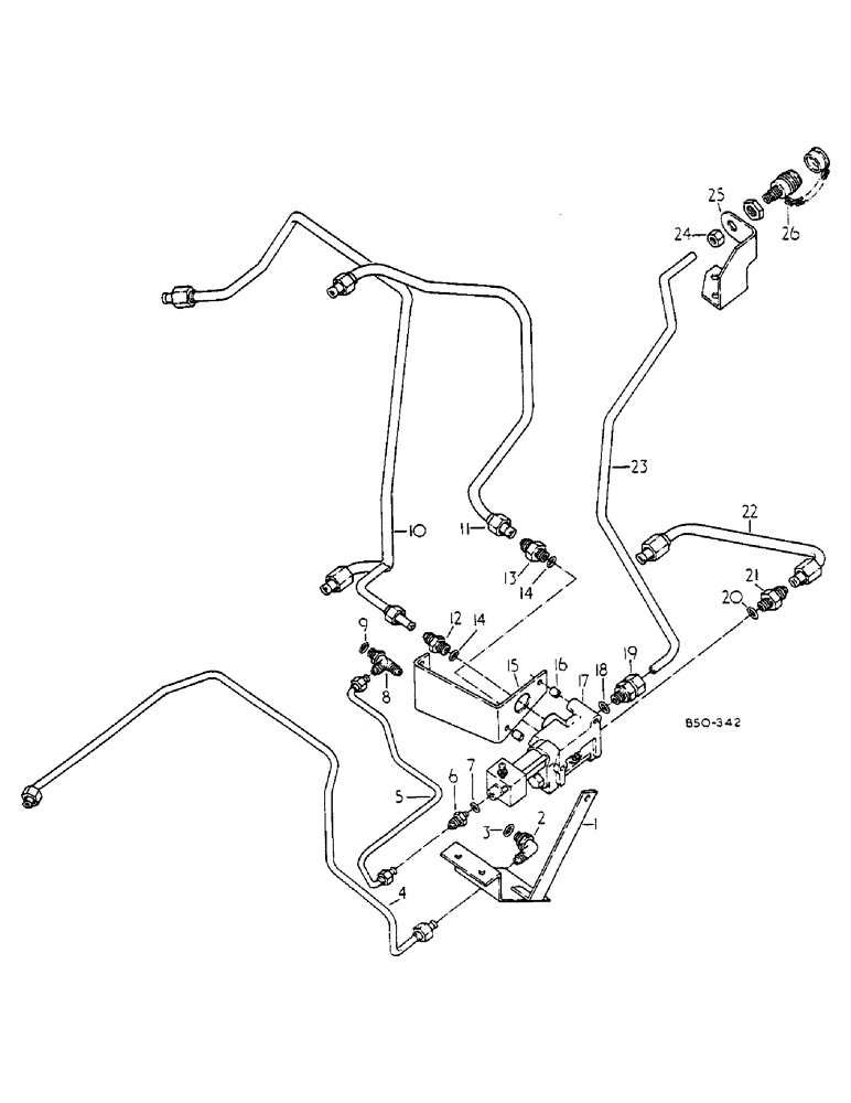 Схема запчастей Case IH 585 - (10-072) - HYDRAULIC TRAILER BRAKE, 585 (07) - HYDRAULICS