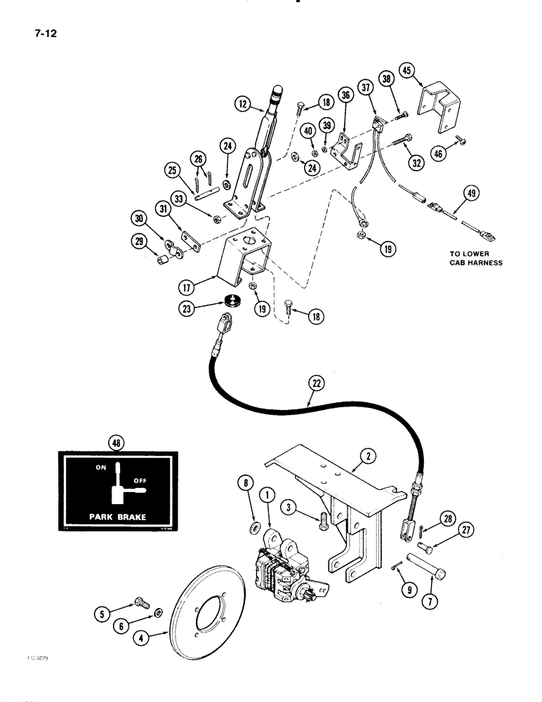 Схема запчастей Case IH 2096 - (7-012) - HAND BRAKE (07) - BRAKES