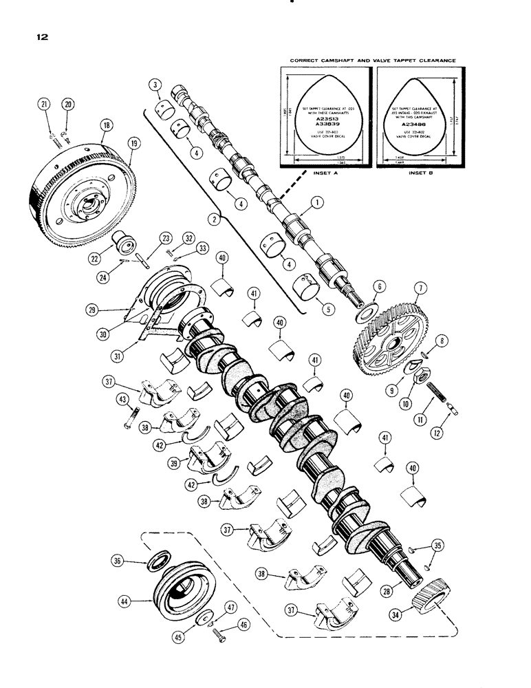 Схема запчастей Case IH 930-SERIES - (012) - CAMSHAFT, (401) DIESEL ENGINE (02) - ENGINE
