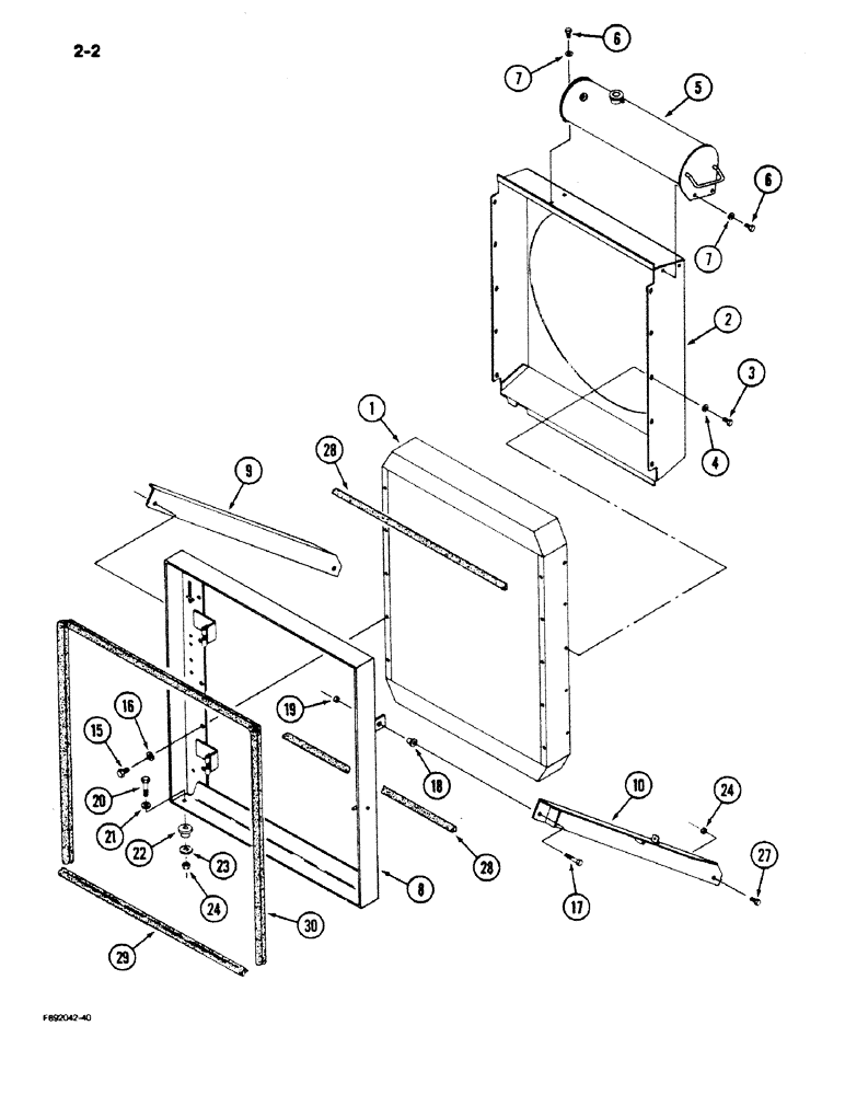 Схема запчастей Case IH 9180 - (2-02) - RADIATOR MOUNTING (02) - ENGINE