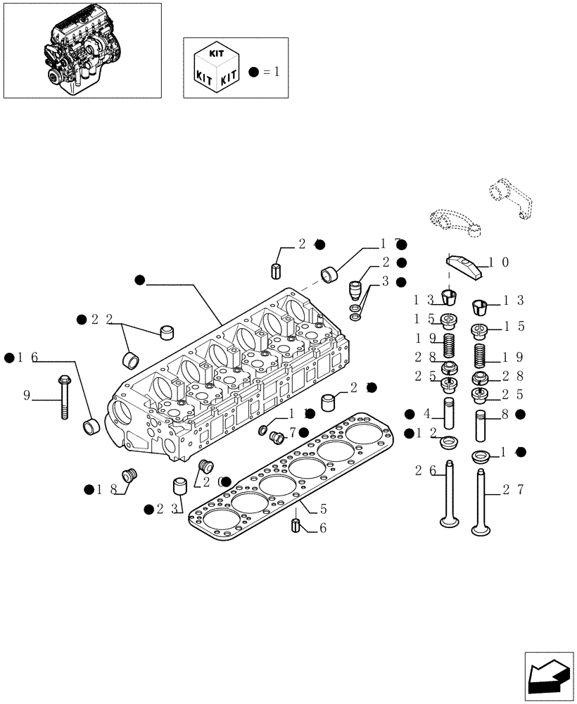 Схема запчастей Case IH STX430 - (02-28) - CYLINDER HEAD & RELATED PARTS, STX & STEIGER 380 / 430 (02) - ENGINE