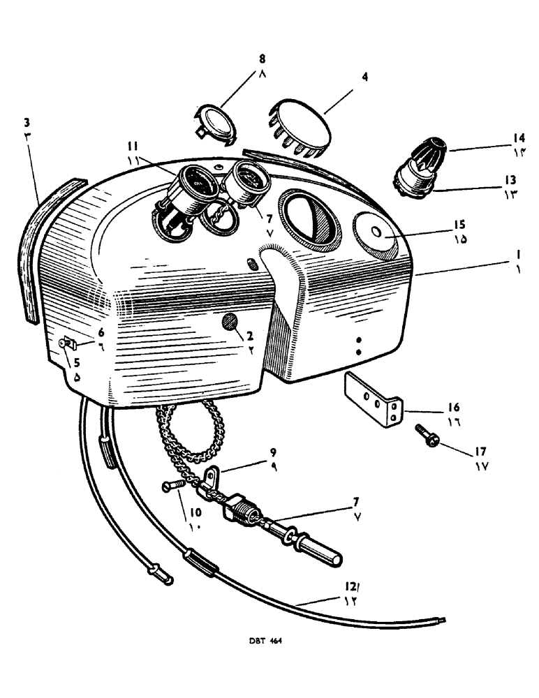 Схема запчастей Case IH 950 - (074) - INSTRUMENT PANEL AND FITTINGS (03) - FUEL SYSTEM