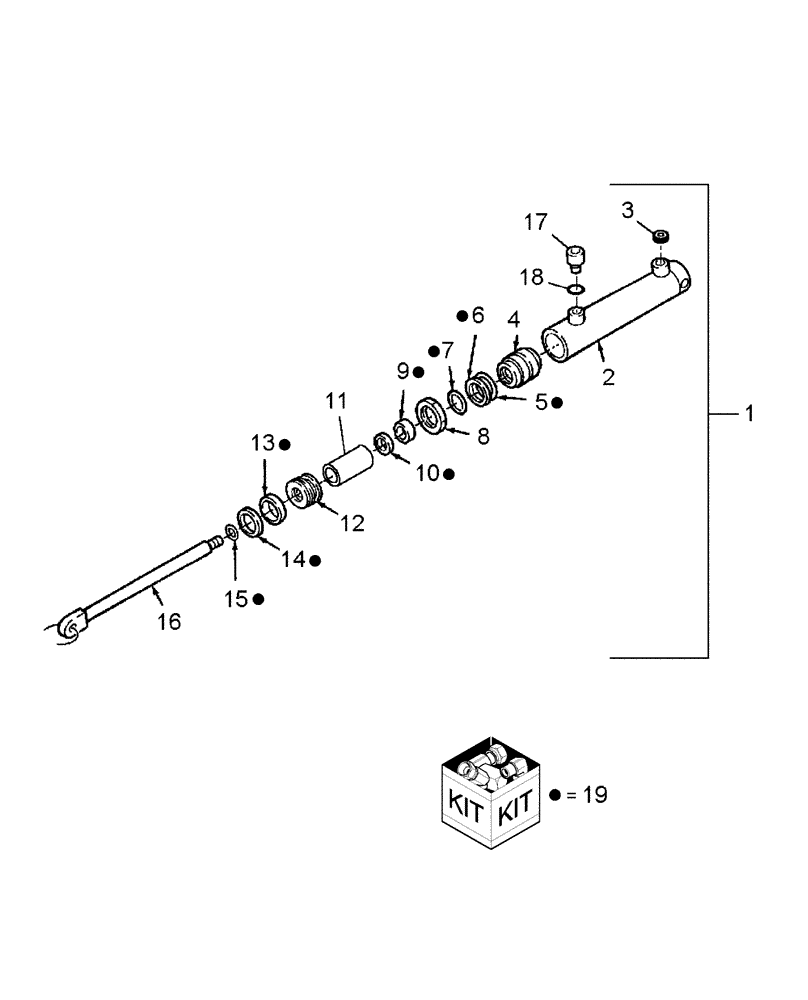 Схема запчастей Case IH WDX901 - (040A[02]) - HYDRAULIC CYLINDER, 86548520, SINGLE HEADER FLOAT KIT (35) - HYDRAULIC SYSTEMS