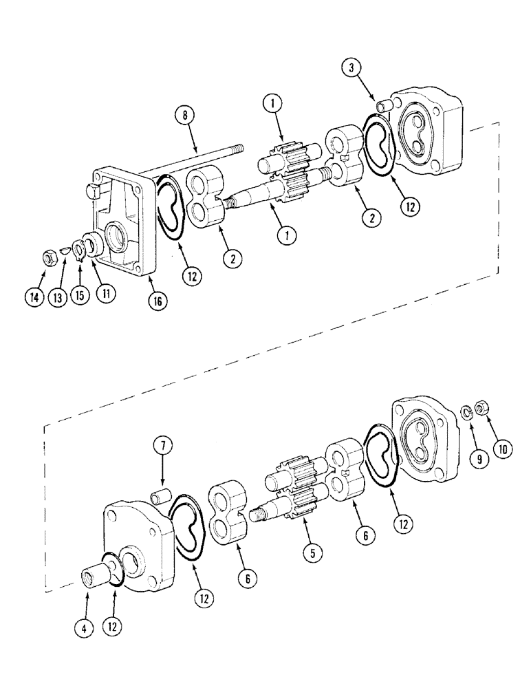 Схема запчастей Case IH 1394 - (8-306) - TANDEM HYDRAULIC PUMP - SUNDSTRAND (08) - HYDRAULICS
