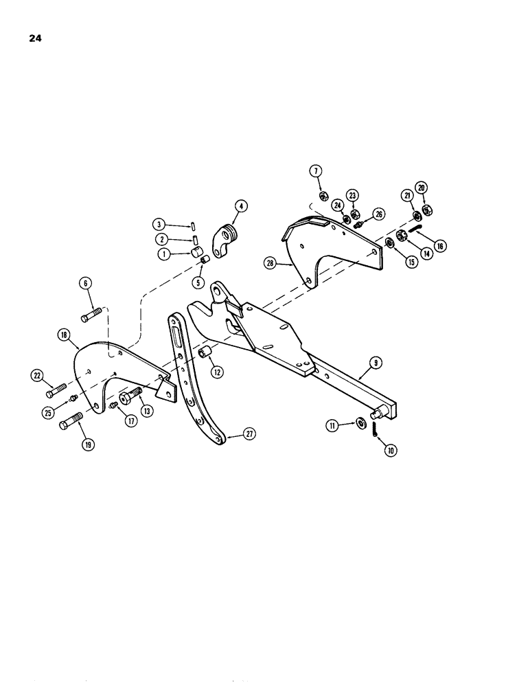 Схема запчастей Case IH 8300-SERIES - (24) - INDIVIDUAL TRIP BEAM 