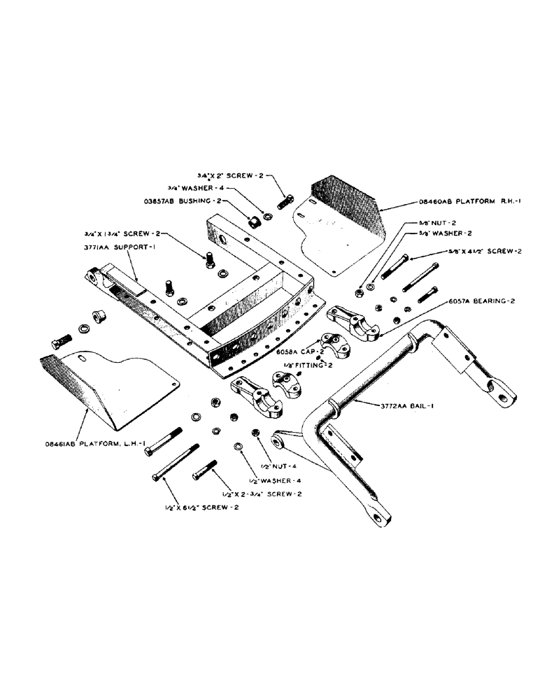 Схема запчастей Case IH DV-SERIES - (160) - HYDRAULIC CONTROL UNIT, PLATFORM AND RAISING BAIL, DRAWBAR, PLATFORM AND TOOL BOX FOR "DC" TRACTOR (08) - HYDRAULICS