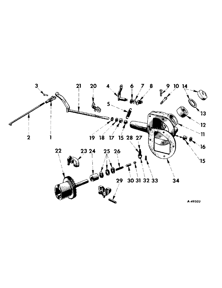 Схема запчастей Case IH 230 - (062) - ENGINE, GOVERNOR AND CONNECTIONS, C-123, 65001 UP (01) - ENGINE