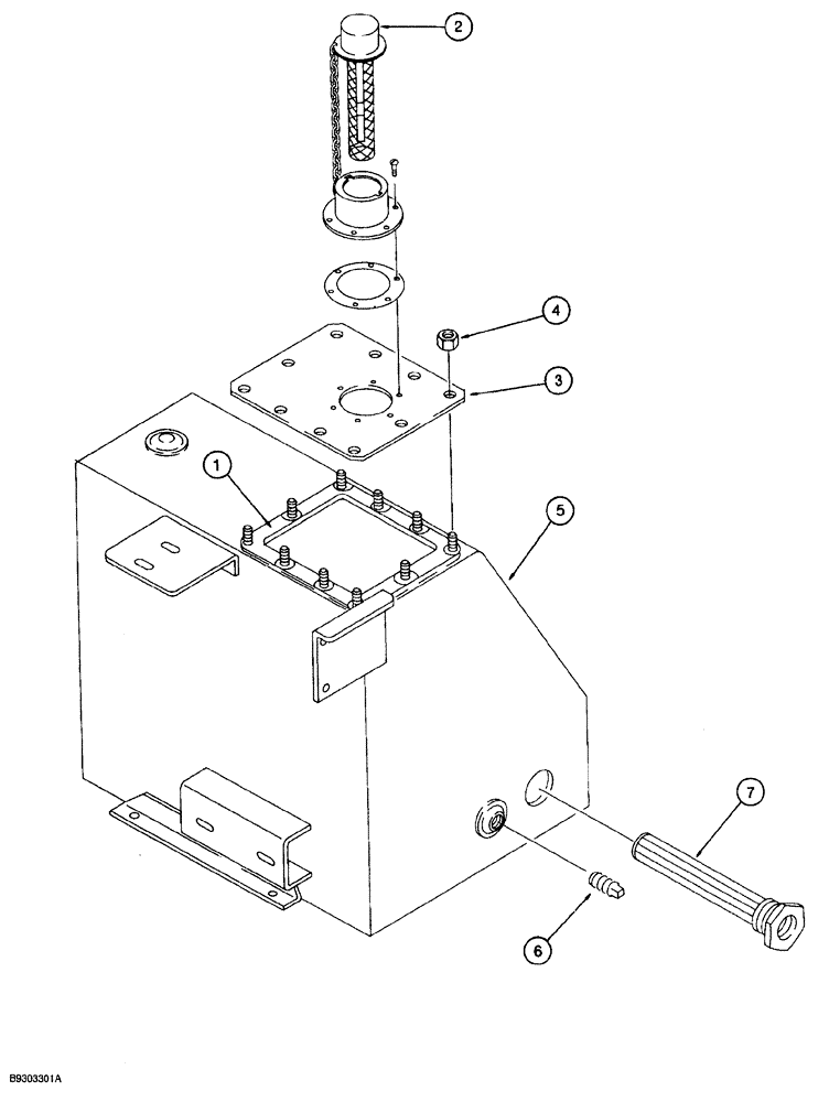 Схема запчастей Case IH 1260 - (8-012) - HYDRAULIC RESERVOIR, SELF CONTAINED HYDRAULICS (07) - HYDRAULICS