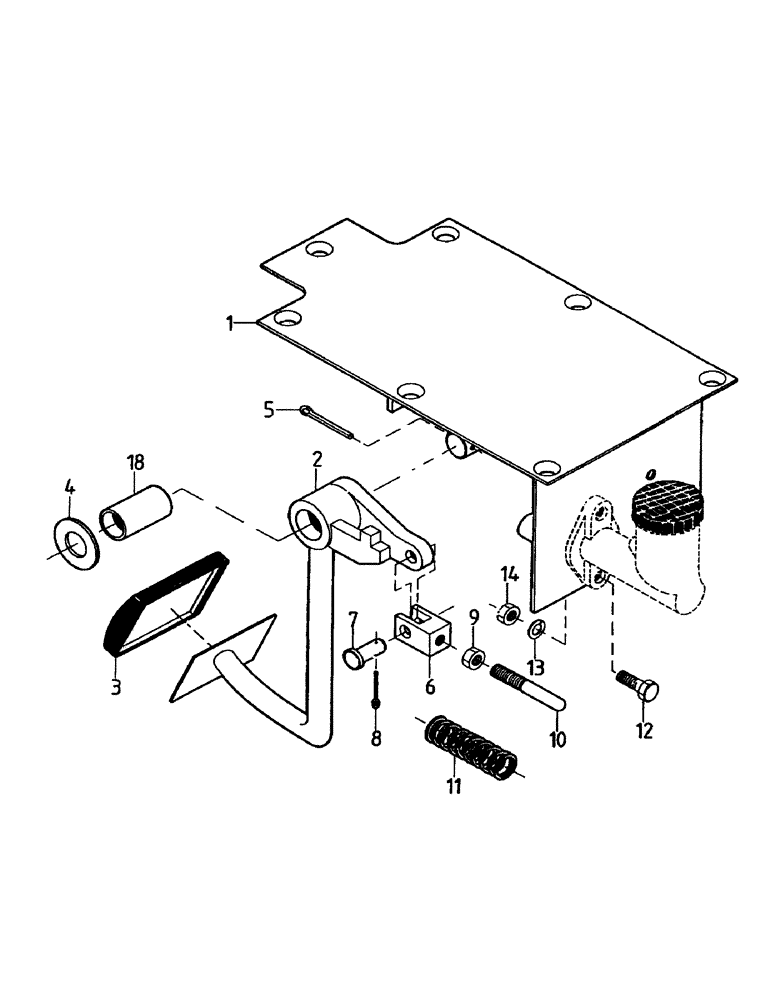 Схема запчастей Case IH 7000 - (A09-06) - BRAKE PEDALS, 7000 Mainframe & Functioning Components