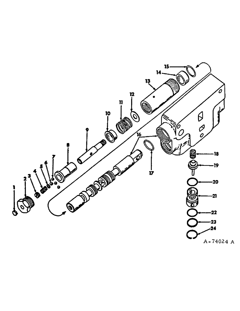 Схема запчастей Case IH 574 - (10-57) - HYDRAULICS, HYDRAULIC CONTROL VALVE, FOUR POSITION SPRING CENTERED (07) - HYDRAULICS