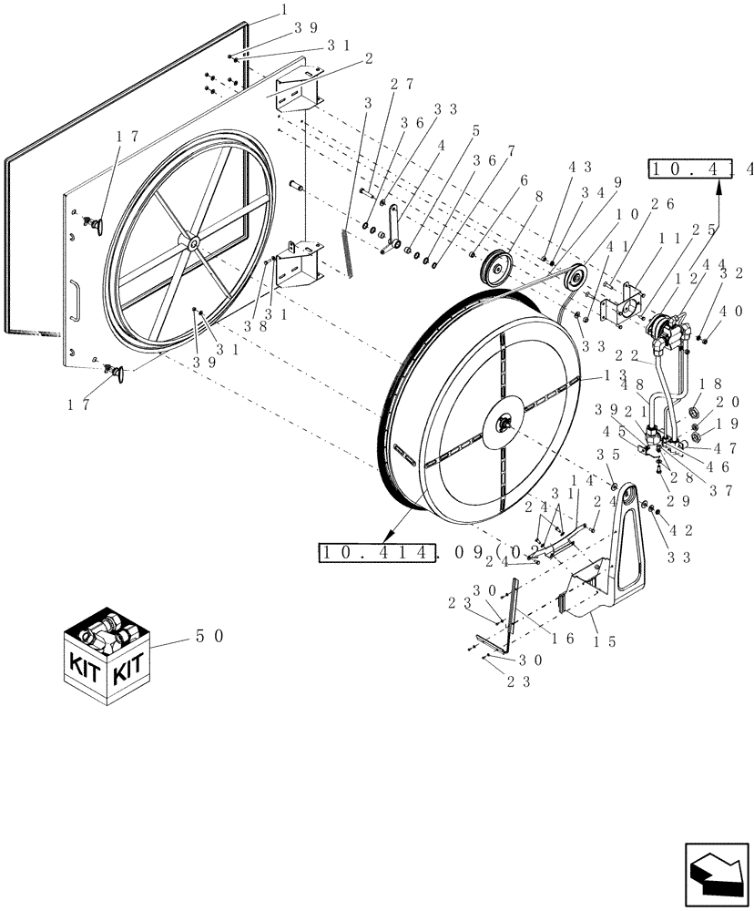 Схема запчастей Case IH 7010 - (10.414.09[01]) - DOOR, METAL DUST SCREEN - PRIOR TO PIN HAJ202001 - 8010 (10) - ENGINE
