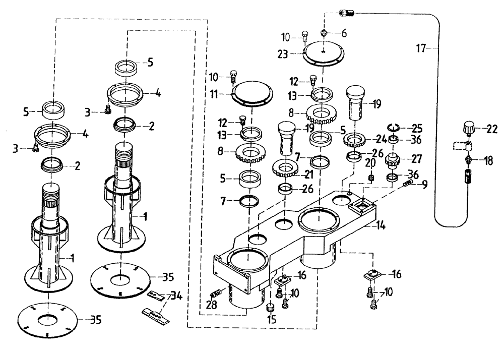 Схема запчастей Case IH 7700 - (G01[06]) - BASECUTTER GEARBOX, SERIAL # 7659 AND ONWARDS Leg Base Cutter
