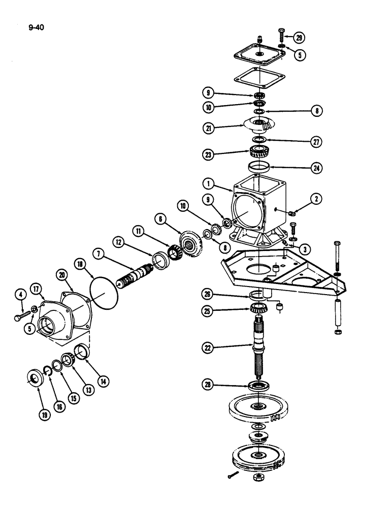Схема запчастей Case IH 1844 - (9-040) - GEAR BOX, DRUM NUMBER 1 AND 4, 1844 COTTON PICKER (13) - PICKING SYSTEM