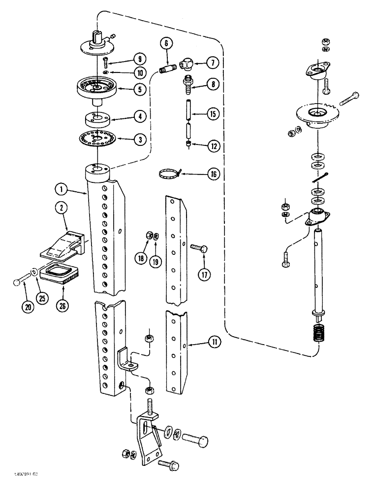 Схема запчастей Case IH 1844 - (9A-058) - MOISTENER STAND (13) - PICKING SYSTEM