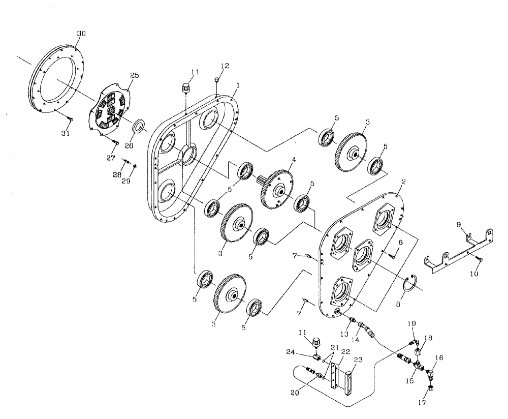 Схема запчастей Case IH 7700 - (C06[03]) - GEARBOX {125} {COMMERCIAL} Engine & Engine Attachments
