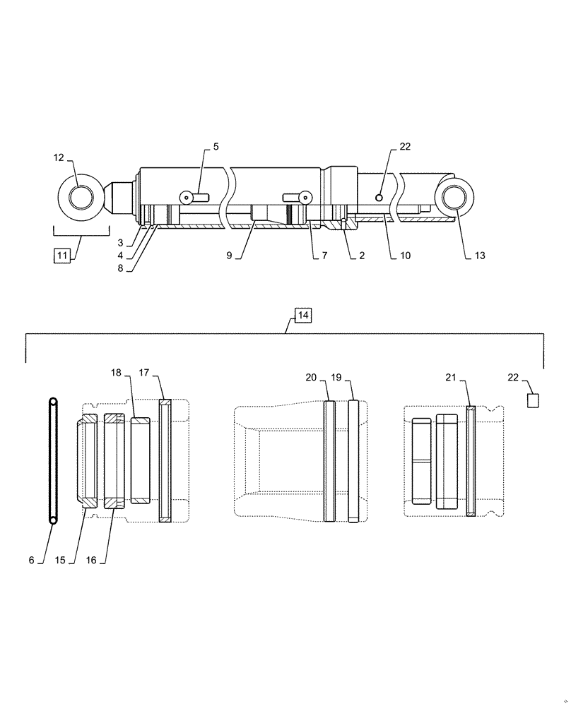 Схема запчастей Case IH L725 - (35.723.010[01]) - BUCKET CYLINDER, HYDRAULIC CYLINDER - MSL (35) - HYDRAULIC SYSTEMS
