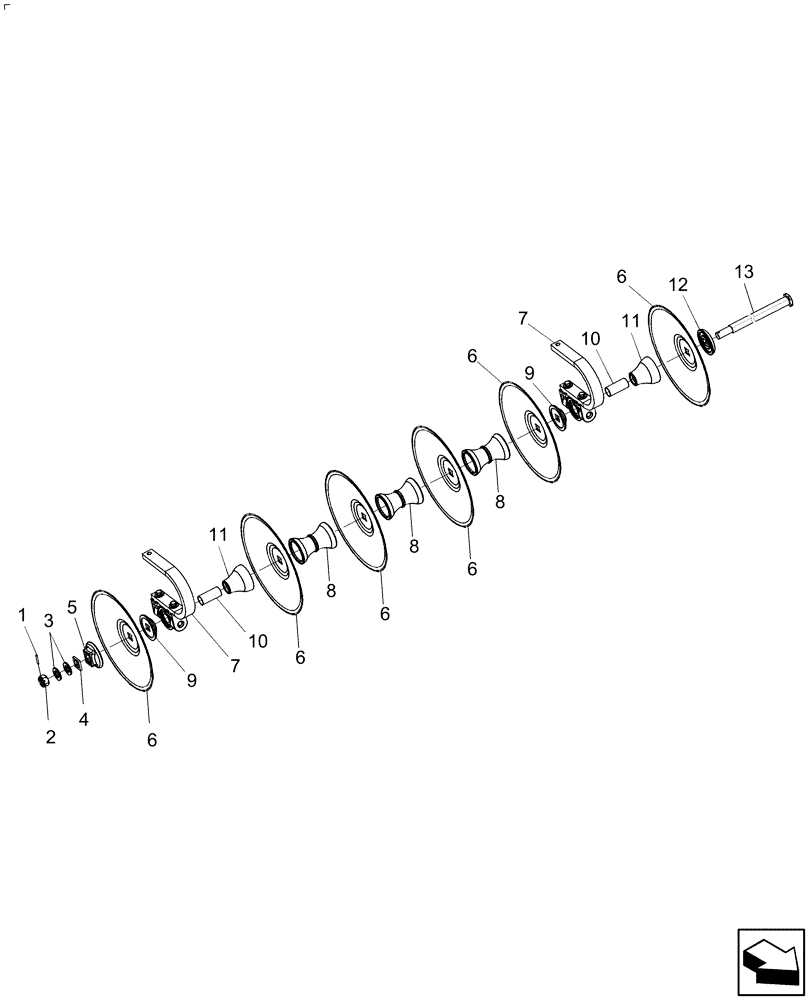 Схема запчастей Case IH 370 TRUE-TANDEM - (75.200.07) - FRONT - INNER WING 42 AND 47 FOOT OUTER GANG (75) - SOIL PREPARATION