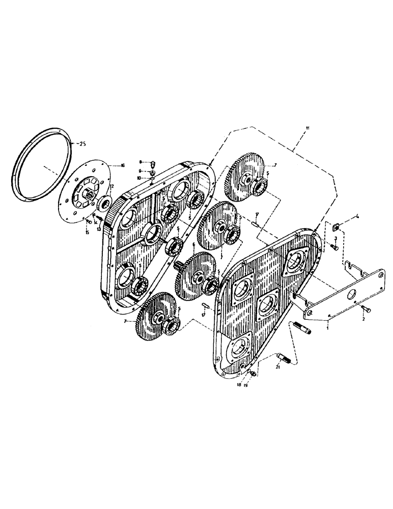 Схема запчастей Case IH 7700 - (C02-17) - ENGINE, 4 HOLE GEARBOX, 7700 Engine & Engine Attachments
