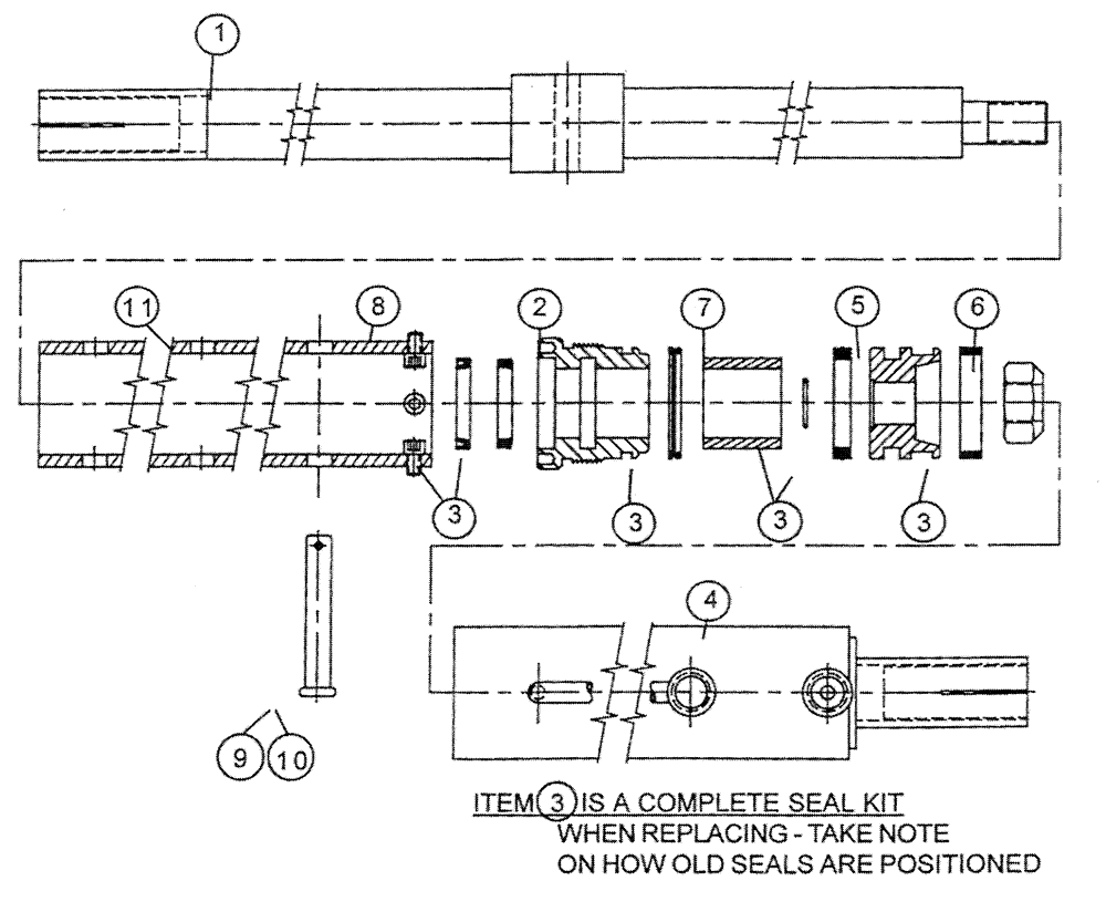 Схема запчастей Case IH PATRIOT WT - (06-009) - HYDRAULIC CYLINDER - TIE ROD - (2" X 9") - 1" DIA ROD Cylinders