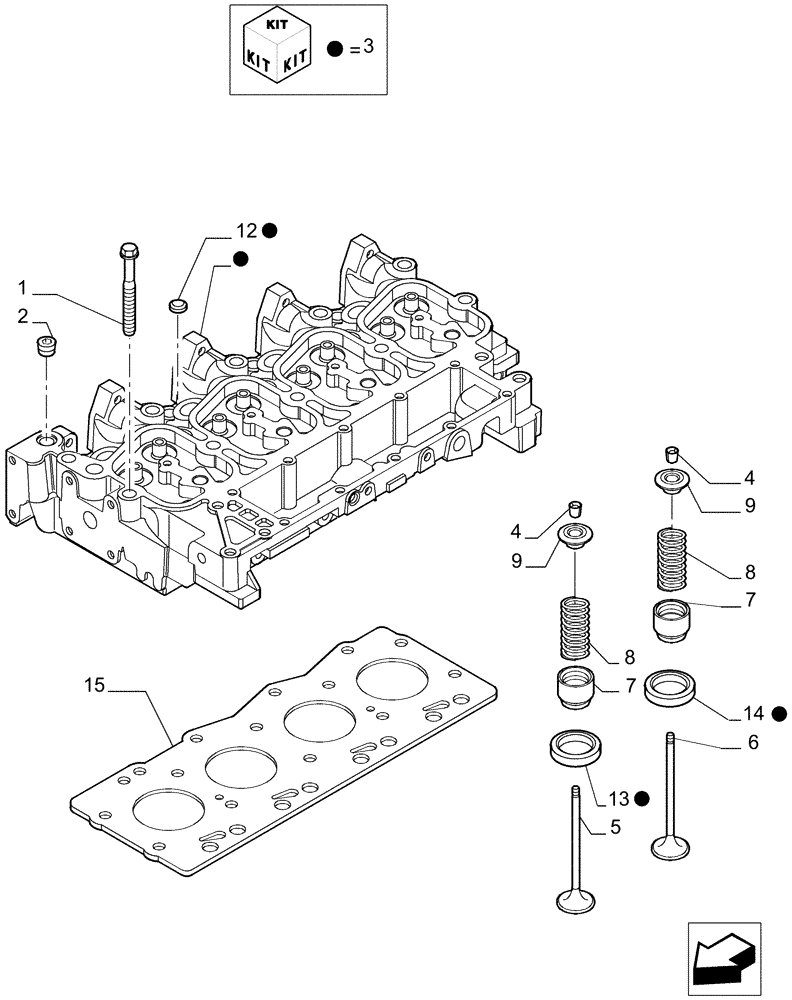 Схема запчастей Case IH P70 - (0.06.0/1[01]) - CYLINDER HEAD - P85 (02) - ENGINE