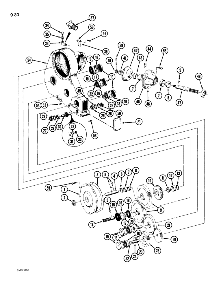 Схема запчастей Case IH 3309 - (9-30) - GEARBOX (03) - CHASSIS/MOUNTED EQUIPMENT