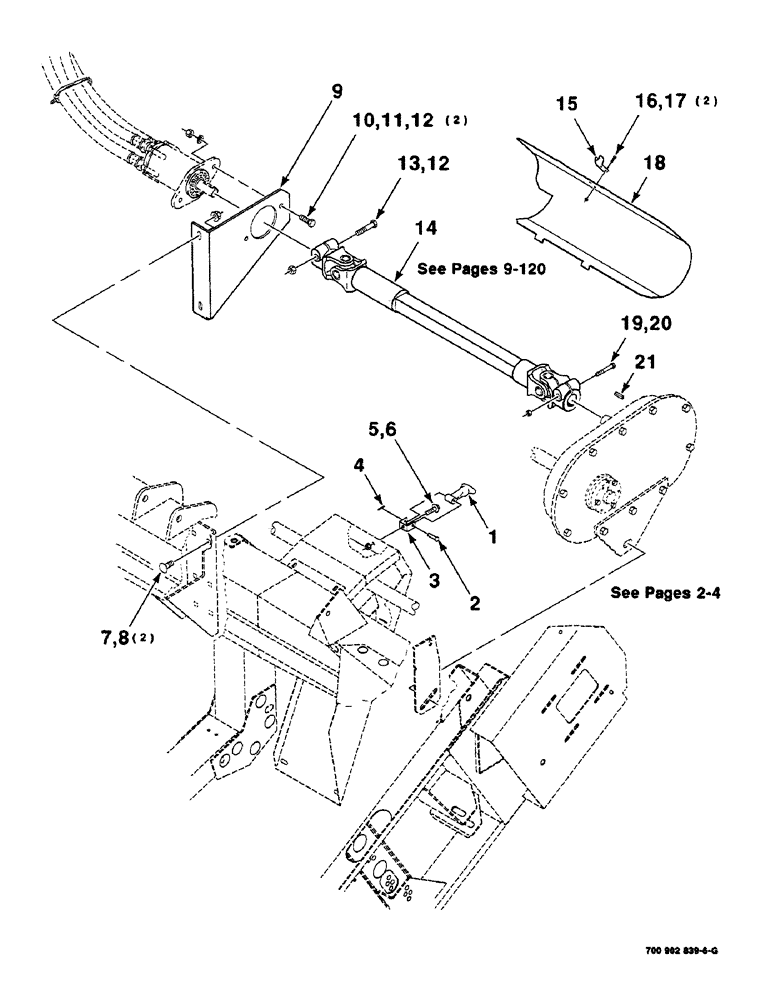 Схема запчастей Case IH 8830 - (9-118) - DRIVE ASSEMBLY (58) - ATTACHMENTS/HEADERS