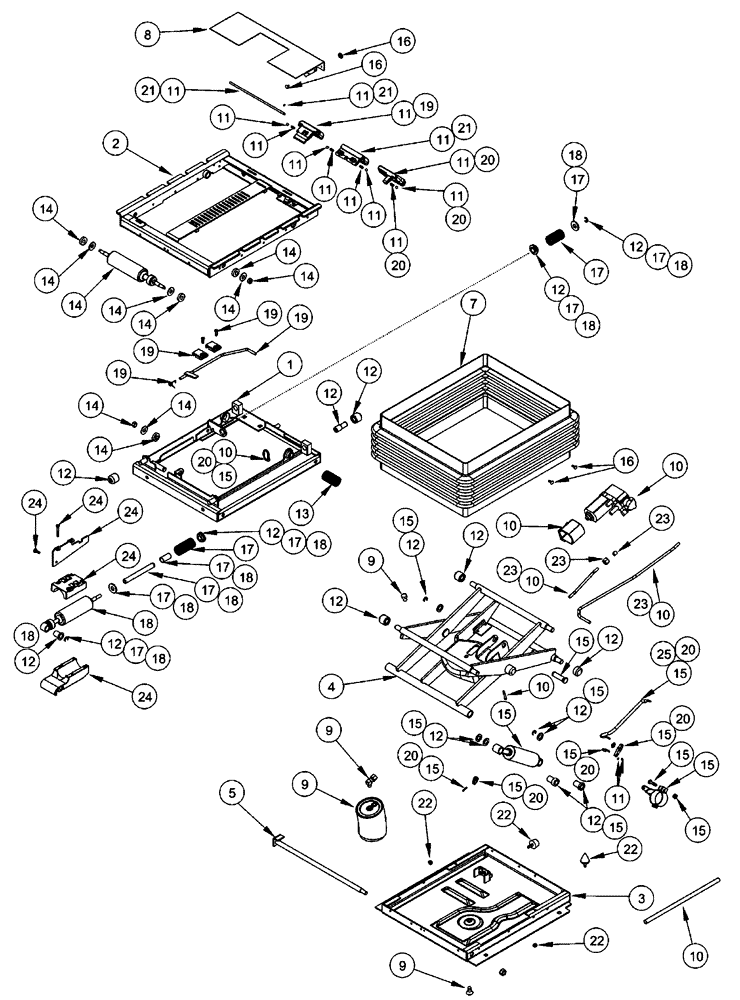 Схема запчастей Case IH FLX3510 - (01-039) - SUSPENSION ASSEMBLY, SEAT "BEFORE JAN 2005" (10) - CAB