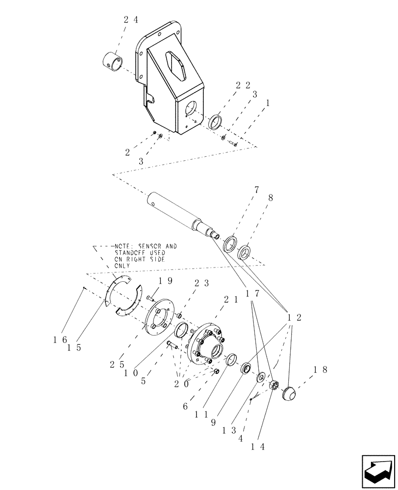 Схема запчастей Case IH ADX3260 - (D.13.B[04]) - 8 BOLT REAR SINGLE HUB 3 INCH SPINDLE D - Travel