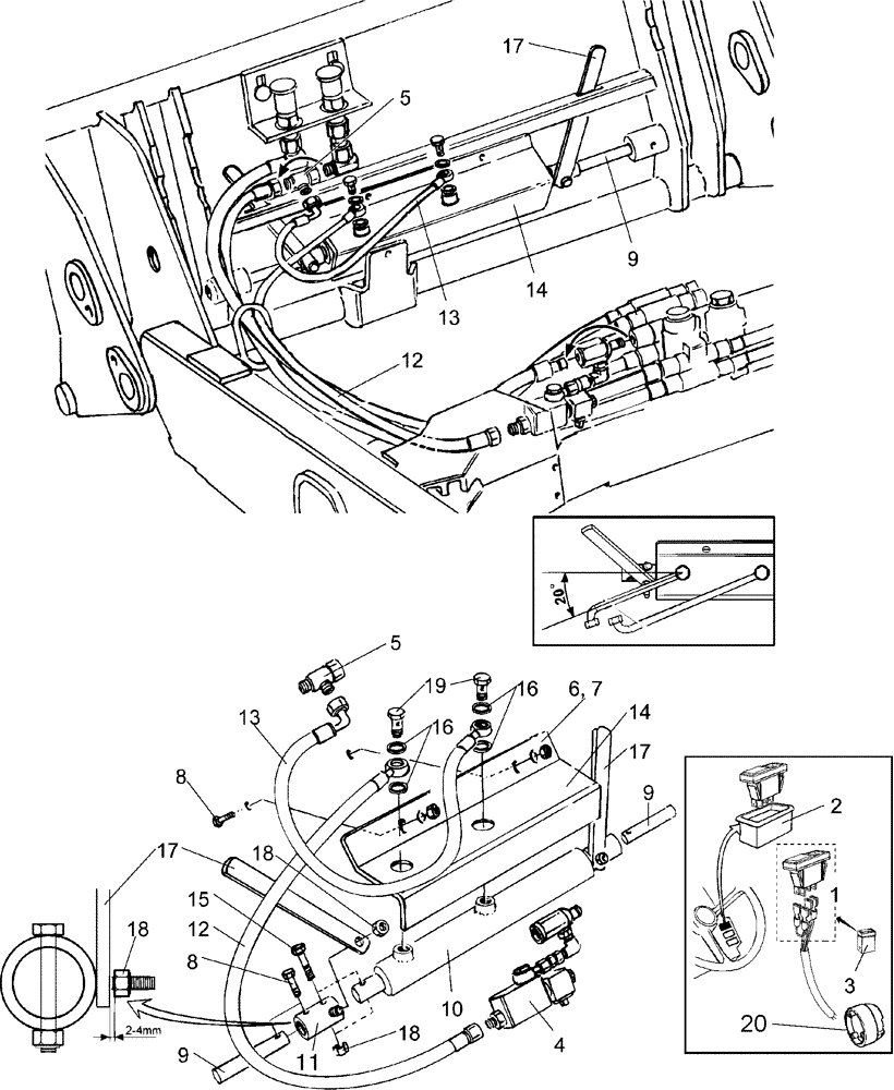 Схема запчастей Case IH LX730 - (35.355.AK[01]) - HYDRAULIC IMPLEMENT LOCK - EU (35) - HYDRAULIC SYSTEMS