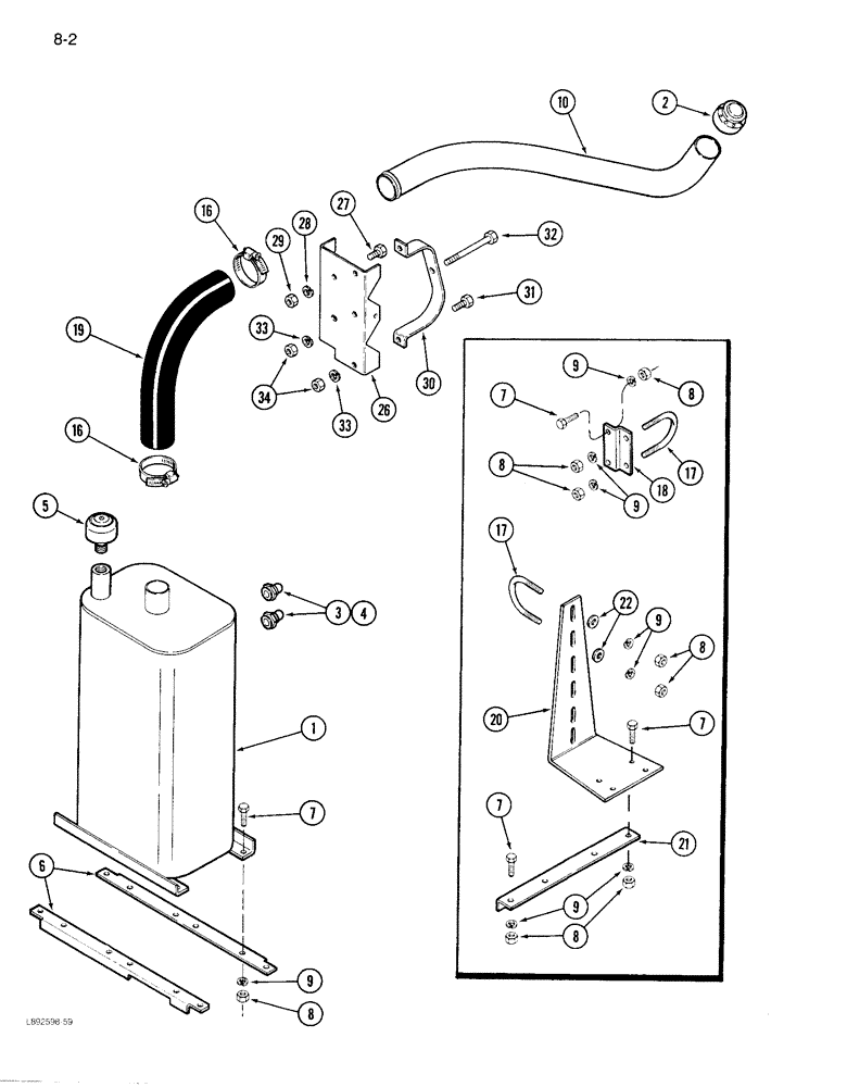 Схема запчастей Case IH 1822 - (8-02) - HYDRAULIC RESERVOIR, 1822 COTTON PICKER (07) - HYDRAULICS