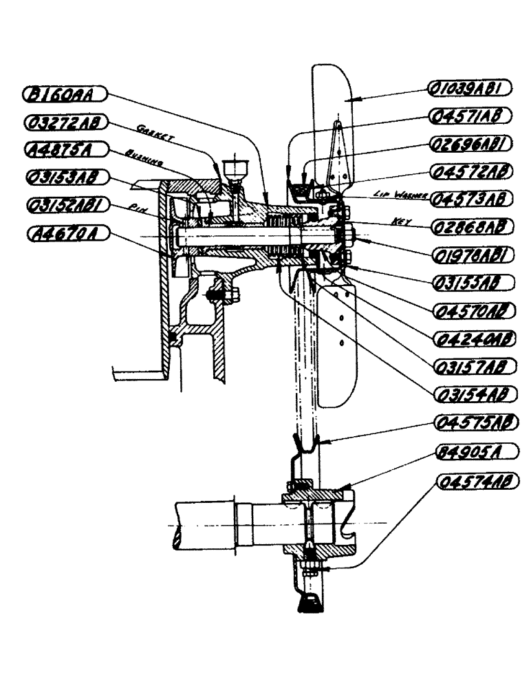 Схема запчастей Case IH D-SERIES - (040) - FAN AND WATER PUMP ASSEMBLY, D, DC, DH, DO, DV (02) - ENGINE