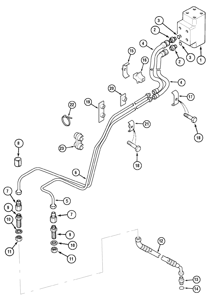 Схема запчастей Case IH C100 - (05-04) - STEERING PIPES FRONT (05) - STEERING