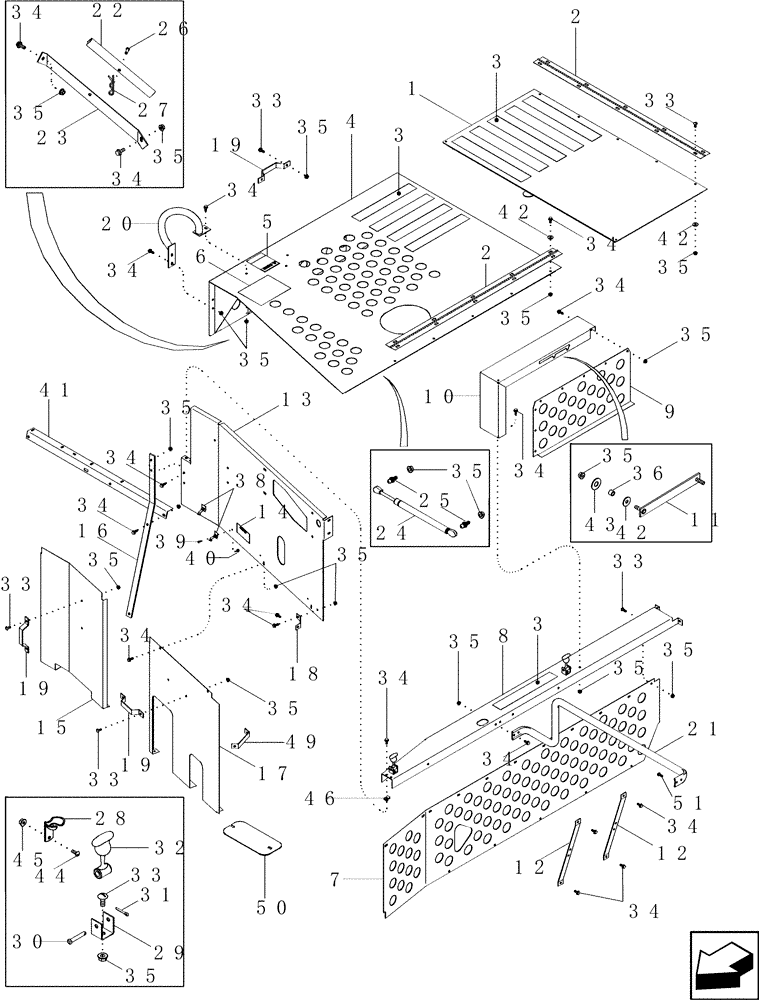 Схема запчастей Case IH 2577 - (90.102.01) - ENGINE SHIELDS AND SERVICE DECK (90) - PLATFORM, CAB, BODYWORK AND DECALS