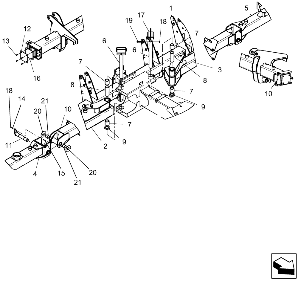 Схема запчастей Case IH 1250 - (39.100.03) - FRAME - WING, INNER AND OUTER - 12 ROW (39) - FRAMES AND BALLASTING