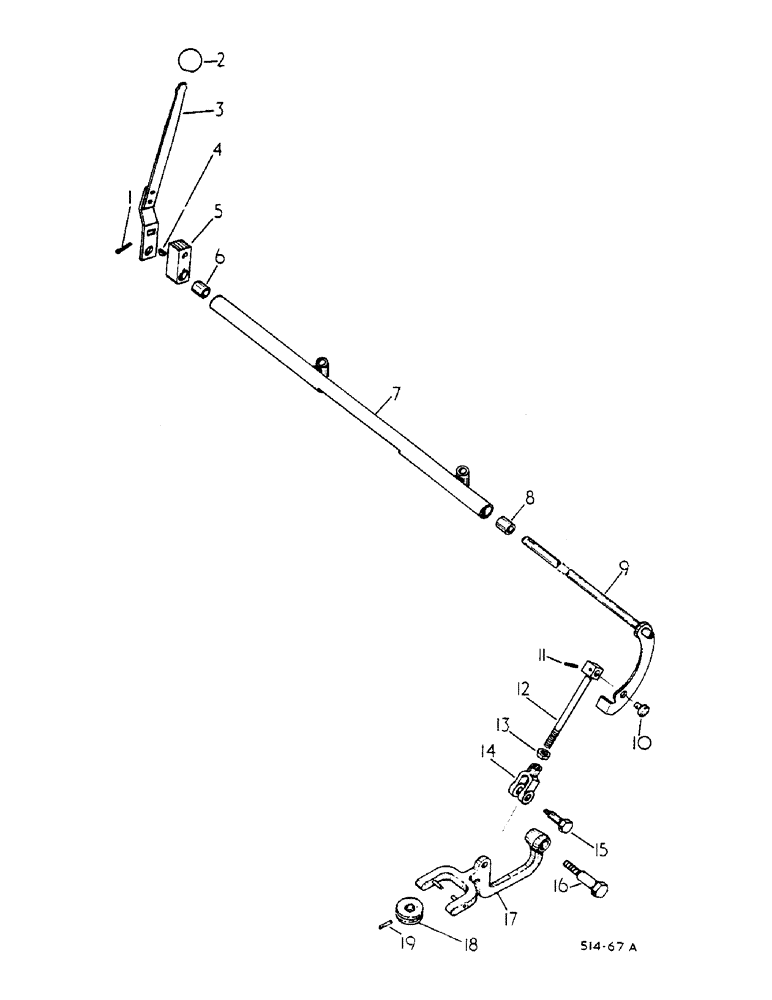 Схема запчастей Case IH 584 - (07-092) - POWER TAKE-OFF LEVER AND CONNECTIONS, 584 (04) - Drive Train