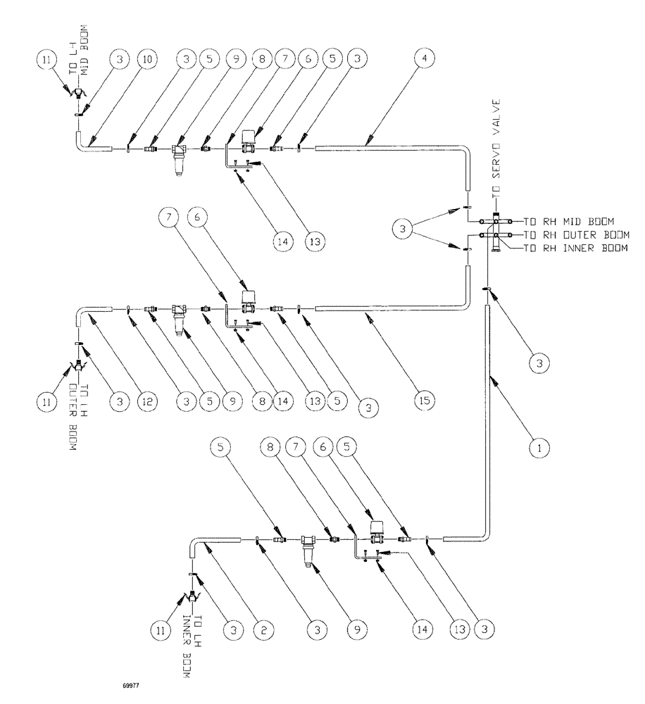 Схема запчастей Case IH SPX3185 - (234) - LIQUID PLUMBING, 90 6-BOOM SHUTOFF RAVEN/MID-TECH LH BOOM (78) - SPRAYING