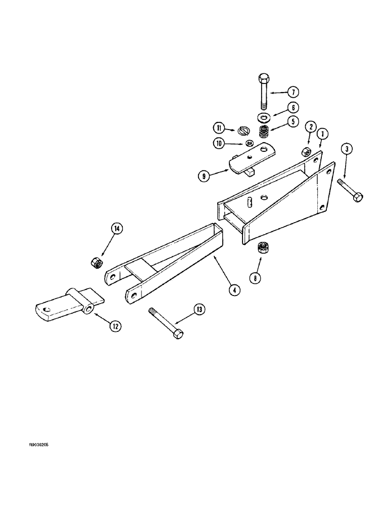 Схема запчастей Case IH 184 - (9-32) - TANK HITCH, WITH ASSIST WHEEL 