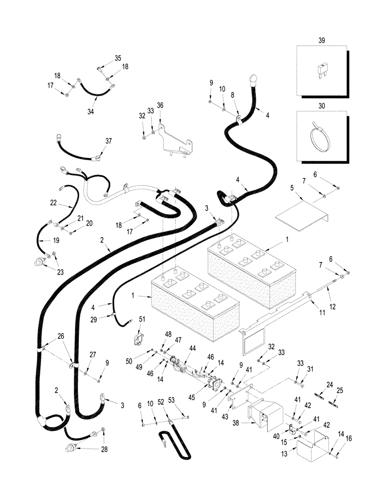 Схема запчастей Case IH STEIGER 330 - (04-23) - BATTERIES (04) - ELECTRICAL SYSTEMS